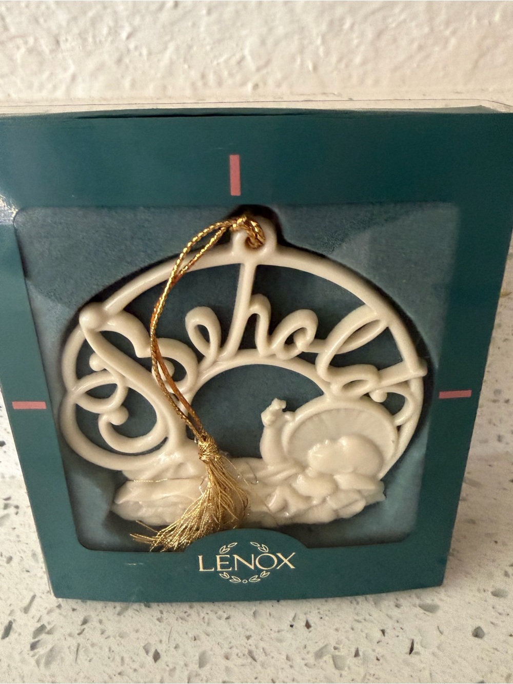Lenox Holiday Wishes “Behold” Porcelain Ornament like-New in Box